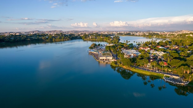 Vista aérea de la Lagoa da Pampulha en Minas Gerais Belo Horizonte