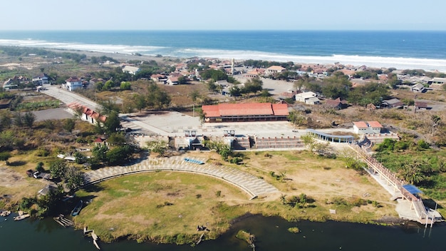 Vista aérea de la laguna de la playa de Depok. Bantul Yogyakarta