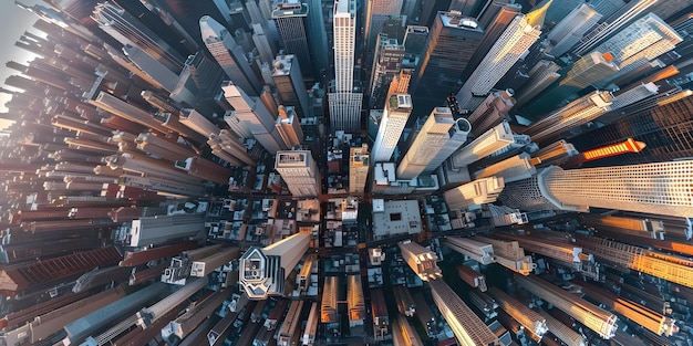 Vista aérea de Manhattan en el fondo de Nueva York Generado por Ai