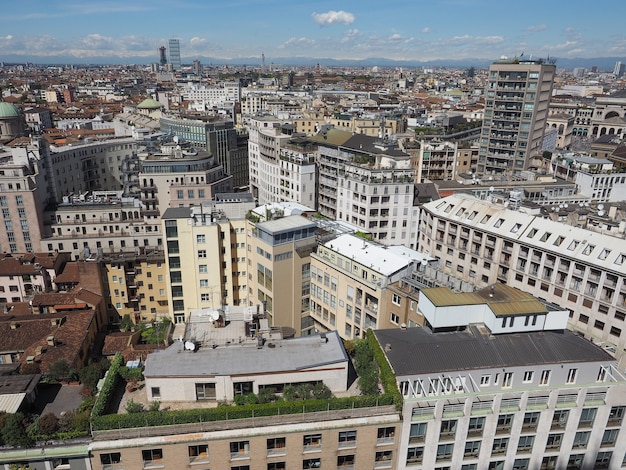 Vista aérea, de, milán, italia