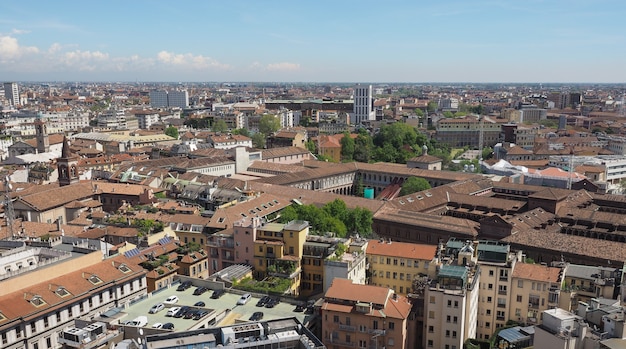 Vista aérea, de, milán, italia