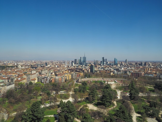 Foto vista aérea de milán