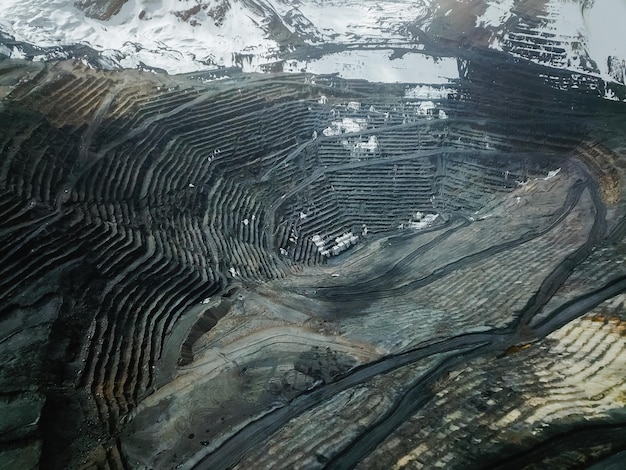 Vista aérea de la mina de oro de Kumtor