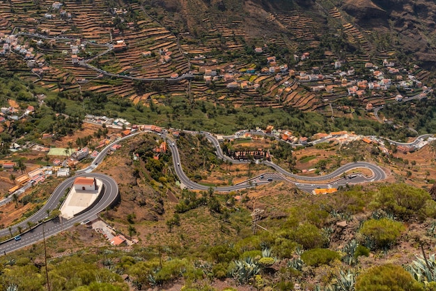 Vista aérea desde el mirador de El Palmarejo en La Gomera Islas Canarias