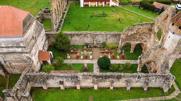 Vista aérea del monasterio de C? A en Rumania