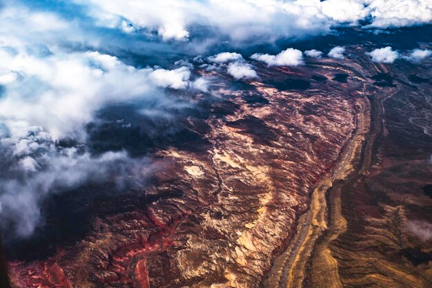 Foto vista aérea de las montañas contra el cielo