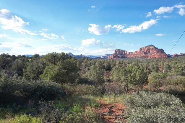 Vista aérea de las montañas en Sedona