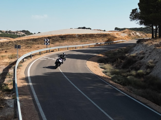 Vista aérea de una motocicleta