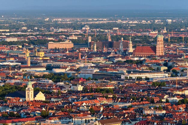 Foto vista aérea de múnich múnich baviera alemania