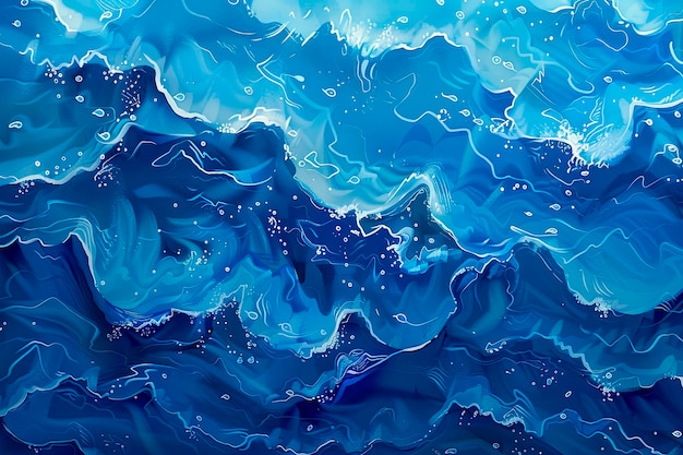Vista aérea de las olas en el océano Fondo de agua de mar azul limpio y ondulado