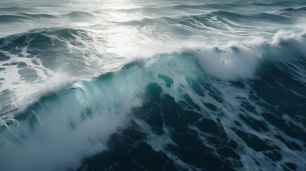 Vista aérea ondas oceano água fotografia aérea papel de parede imagem arte gerada por IA