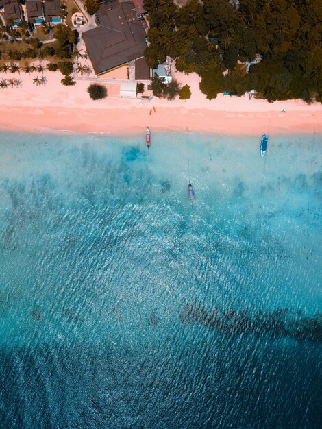 Foto vista aérea de la orilla del mar