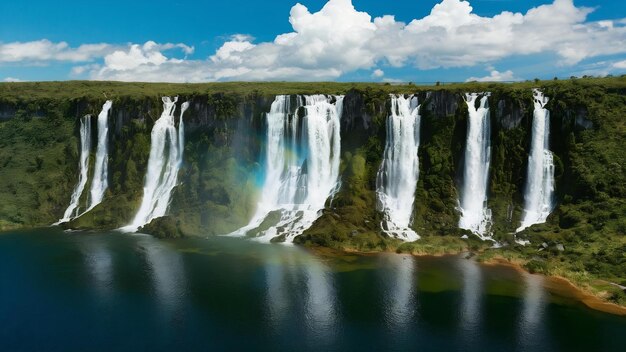 Vista aérea del paisaje de la cascada