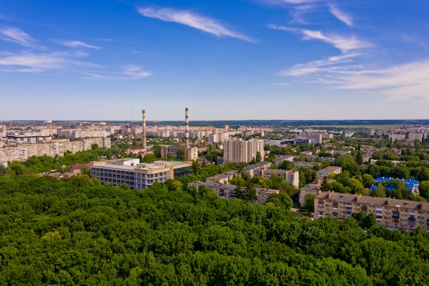 Vista aérea del paisaje de la ciudad