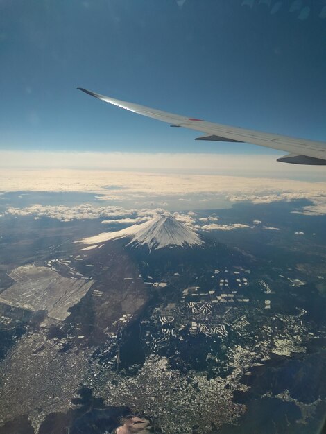 Foto vista aérea del paisaje contra el cielo