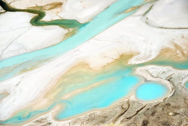 Vista aérea del paisaje glacial