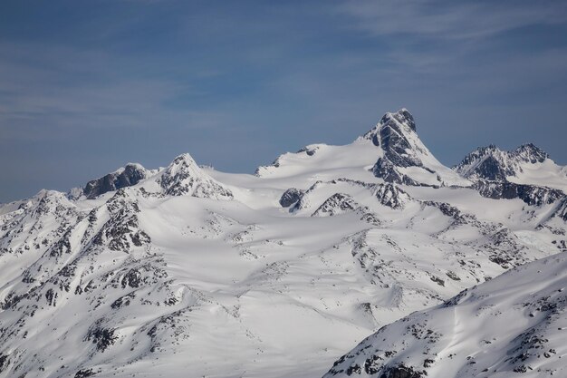 Vista aérea del paisaje de las montañas canadienses Fondo de naturaleza