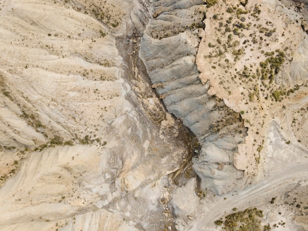 Vista aérea del paisaje de las montañas