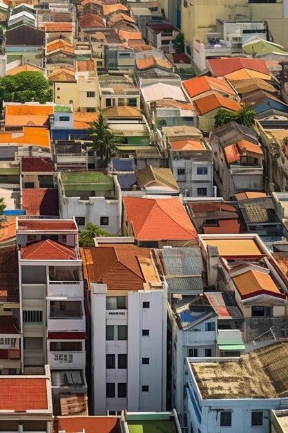 Vista aérea del paisaje urbano de la ciudad de Ho Chi Minh también conocida como Saigón