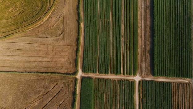 Una vista aérea de un paisaje verde y exuberante