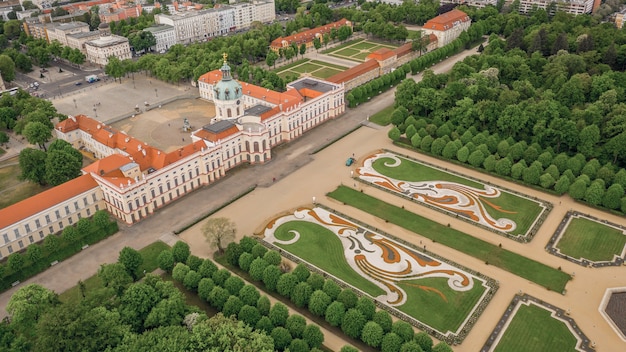 Vista aérea del Palacio de Charlottenburg en Berlín.