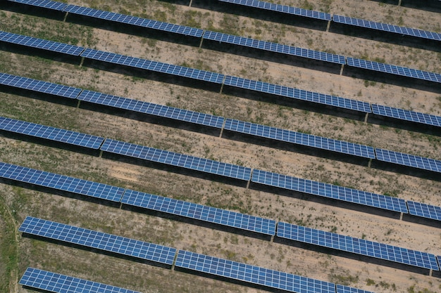 Vista aerea de paneles solares