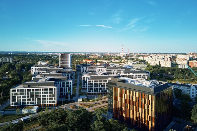 Vista aérea del panorama de la ciudad de Wroclaw