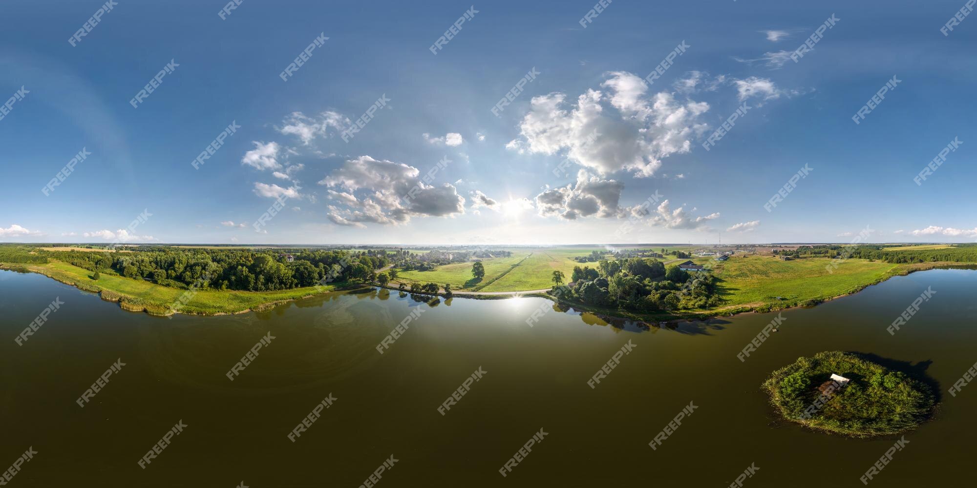 céu azul claro hdri 360 panorama em projeção perfeita com zênite