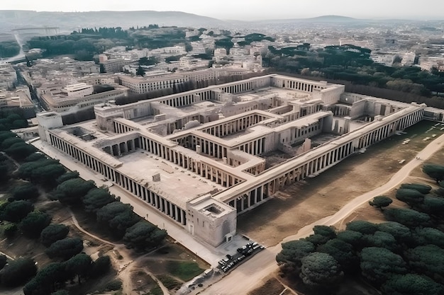 Vista aérea panorámica de la antigua Roma Red neuronal AI generada