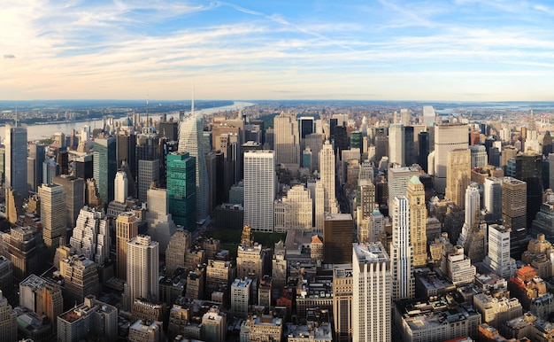 Vista aérea panorâmica de manhattan