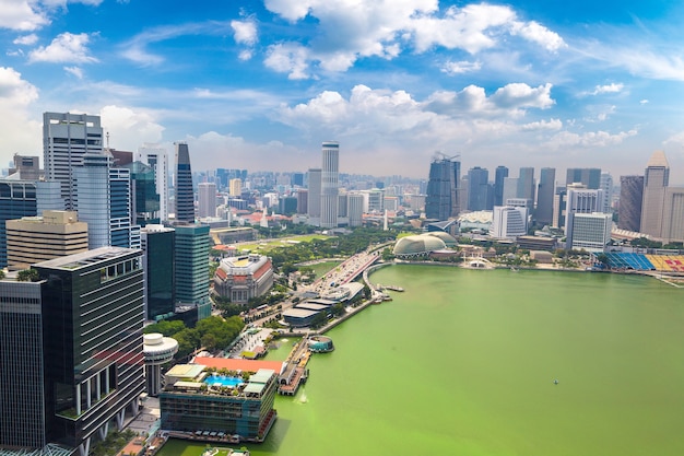 Vista aérea panorâmica de singapura