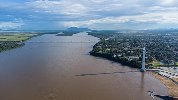 Vista aérea del Parque do Rio Branco en Boa Vista, Roraima. Norte de Brasil