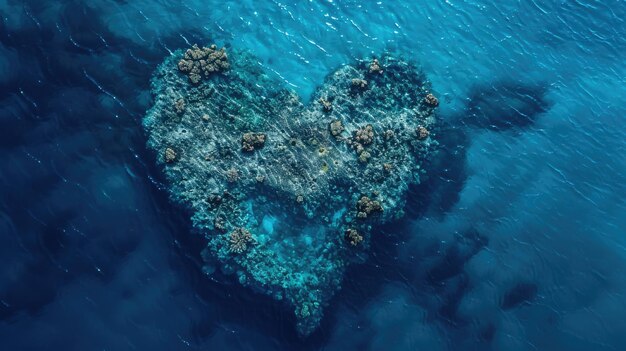 Foto una vista aérea de una pequeña isla en medio del océano aig