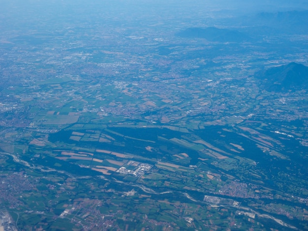 Vista aérea del Piamonte