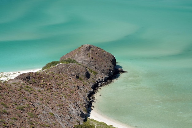 Vista aérea de playa balandra la paz baja california