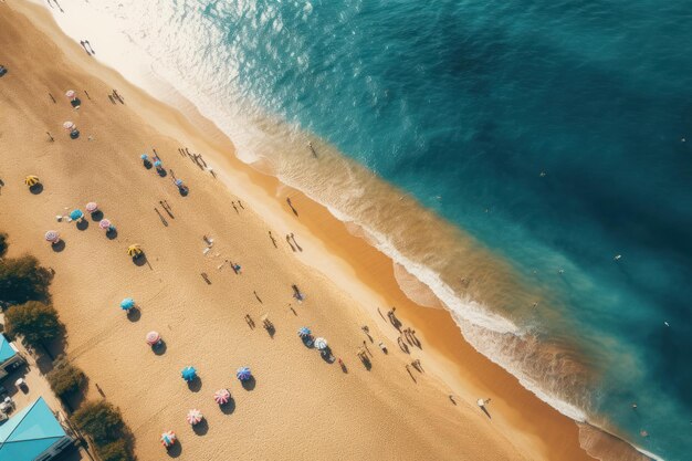 Vista aérea de la playa de la ciudad Turismo Generar Ai