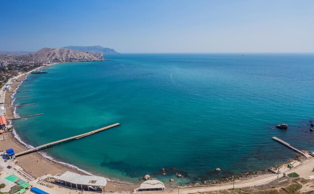 Vista aérea de la playa de Sudak