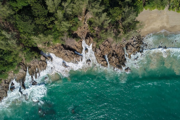 Foto vista aérea de la playa de tailandia