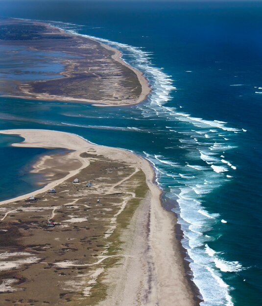 Foto vista aérea de la playa