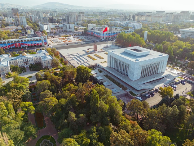 Vista aérea de la plaza central de Bishkek city39s AlaToo