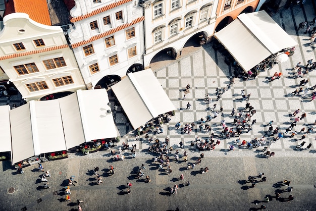 Vista aérea de la plaza de la Ciudad Vieja de Praga. República Checa