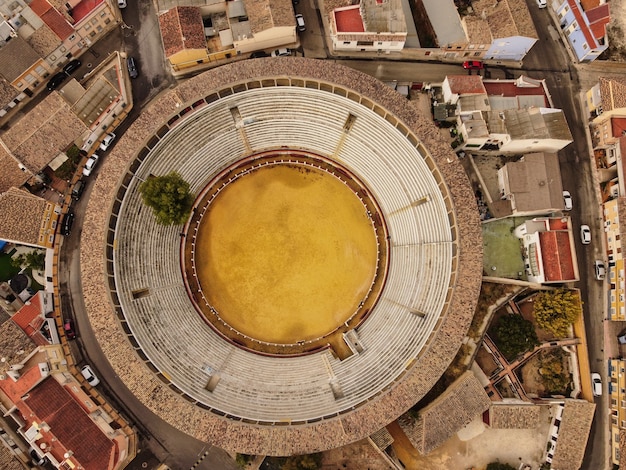 Vista aérea de la plaza de toros de Cehegin Murcia