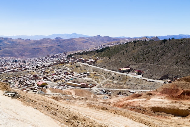 Vista aérea de Potosí, Bolivia, ciudad minera de Bolivia.
