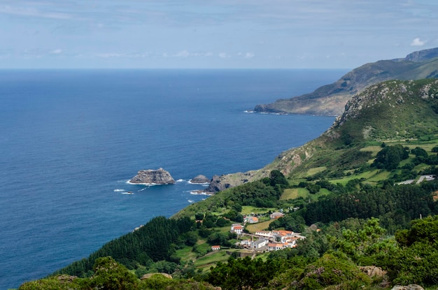 Vista aérea del pueblo de San Andrés de Teixido en España