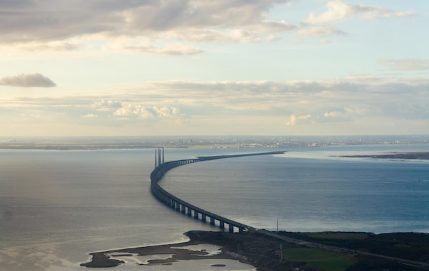 Vista aérea del puente de Oresund