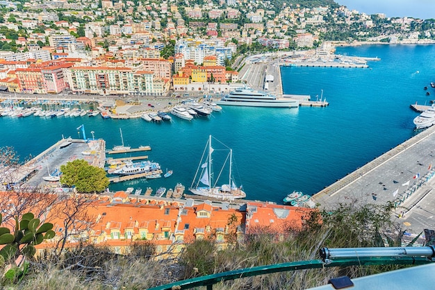 Vista aérea del puerto de Niza Cote d'Azur Francia