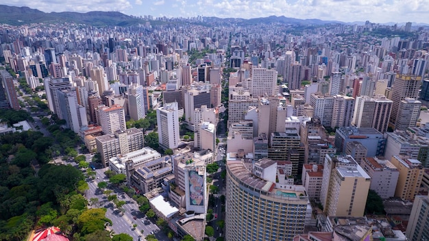 Vista aérea de la región central de Belo Horizonte Minas Gerais Brasil edificios comerciales