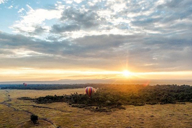 Vista aérea de la reserva de Masai Mara en Kenia