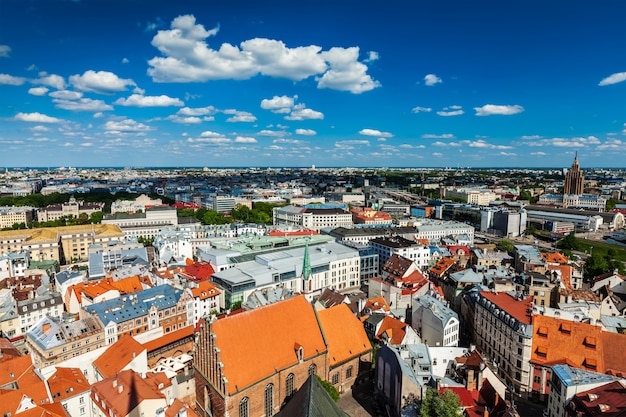 Vista aérea de Riga, Letonia