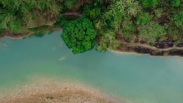 Vista aérea del río Oyo, Bantul Yogyakarta